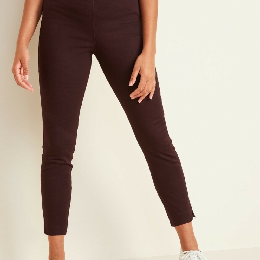 High-Waisted Twill Super Skinny Ankle Pants